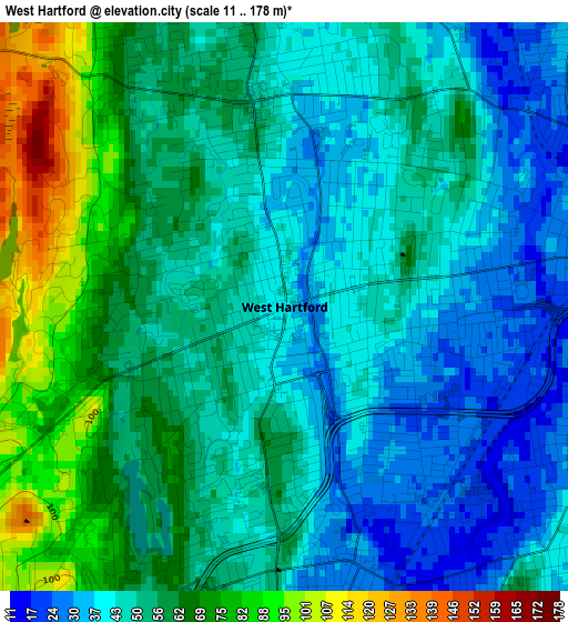 West Hartford elevation map