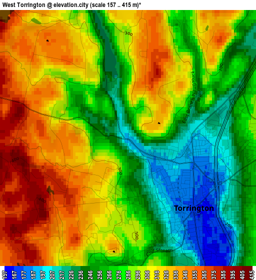 West Torrington elevation map