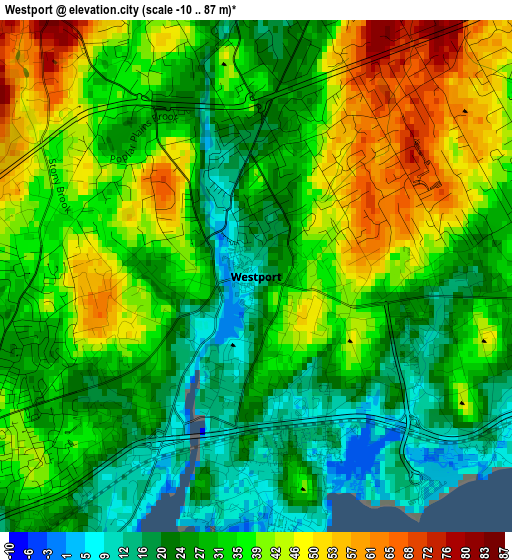 Westport elevation map