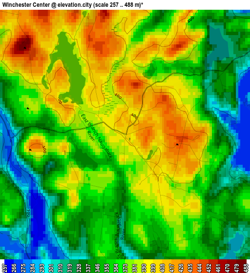 Winchester Center elevation map