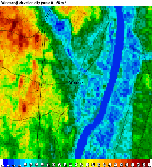 Windsor elevation map