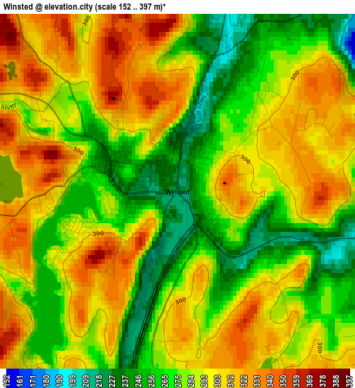 Winsted elevation map