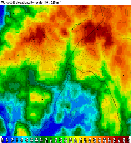 Wolcott elevation map