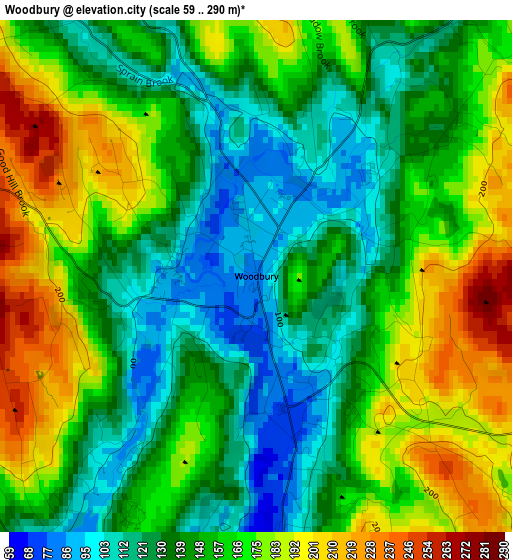 Woodbury elevation map