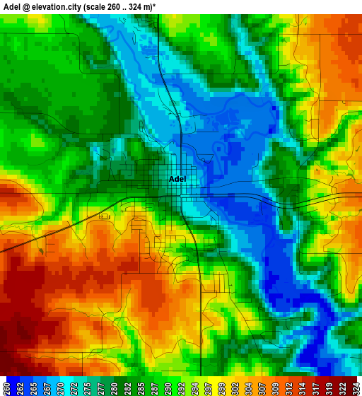 Adel elevation map