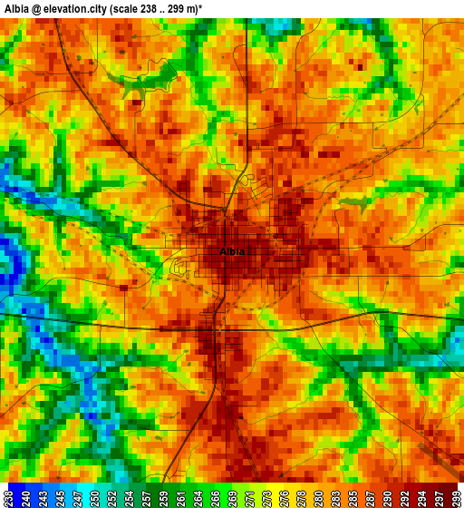 Albia elevation map