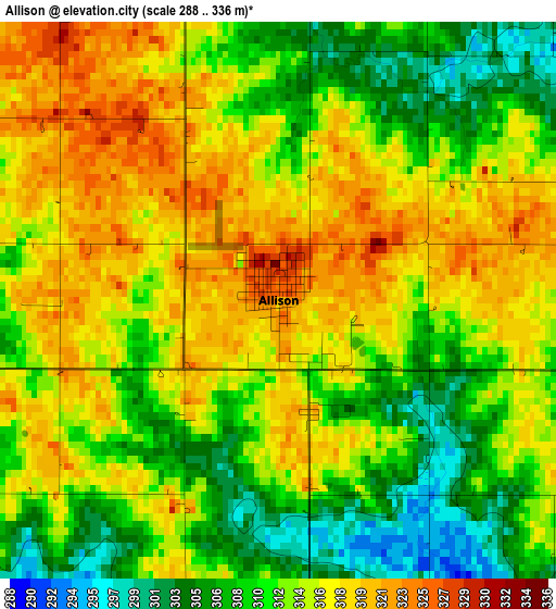 Allison elevation map