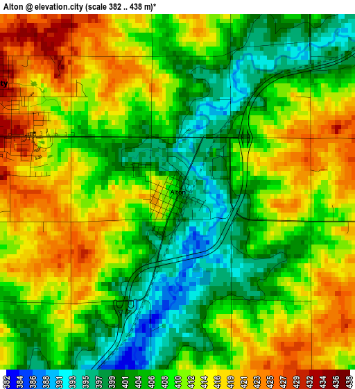 Alton elevation map