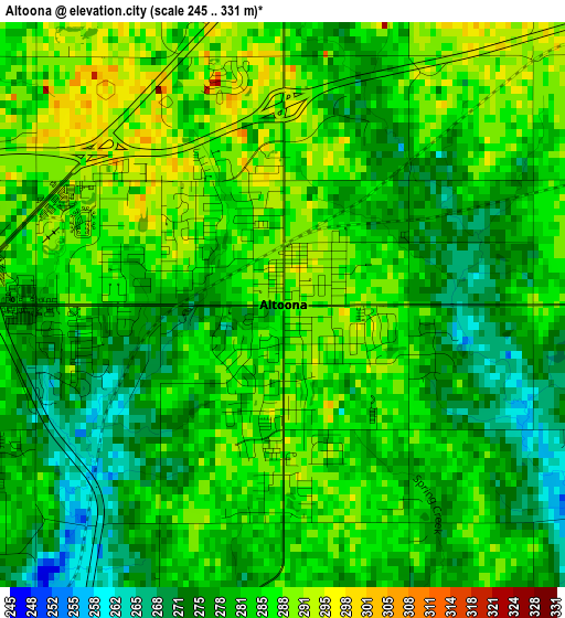 Altoona elevation map