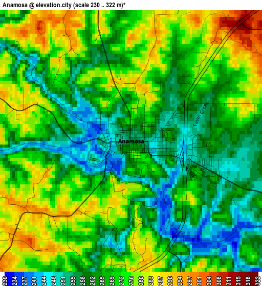 Anamosa elevation map