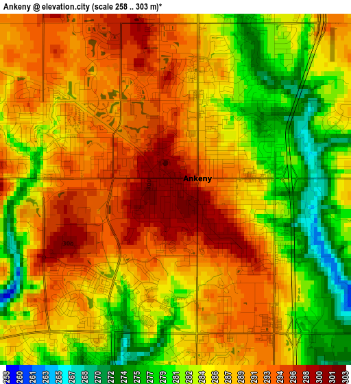 Ankeny elevation map