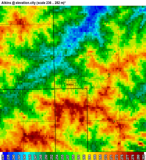 Atkins elevation map