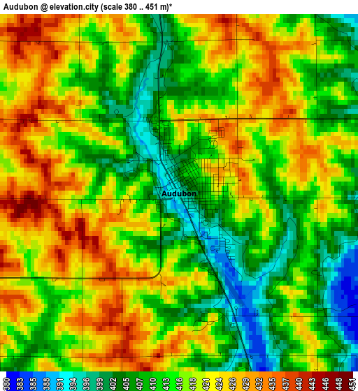 Audubon elevation map