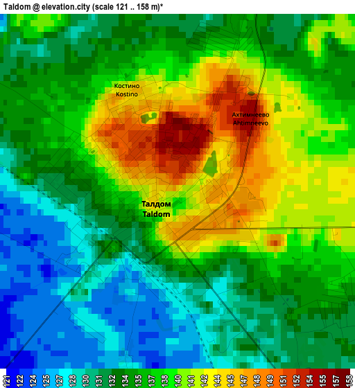 Taldom elevation map