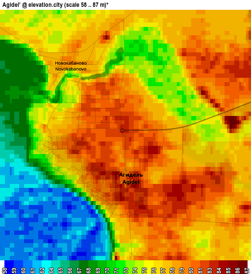 Agidel’ elevation map