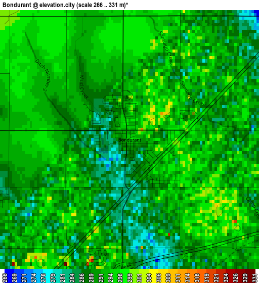 Bondurant elevation map