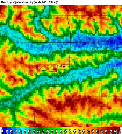 Brooklyn elevation map