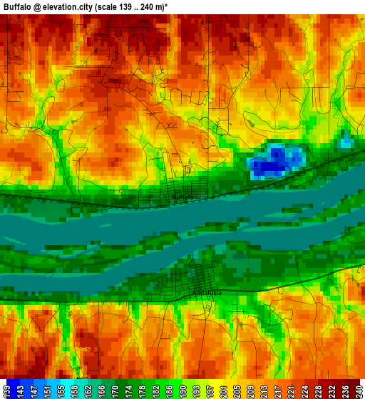 Buffalo elevation map