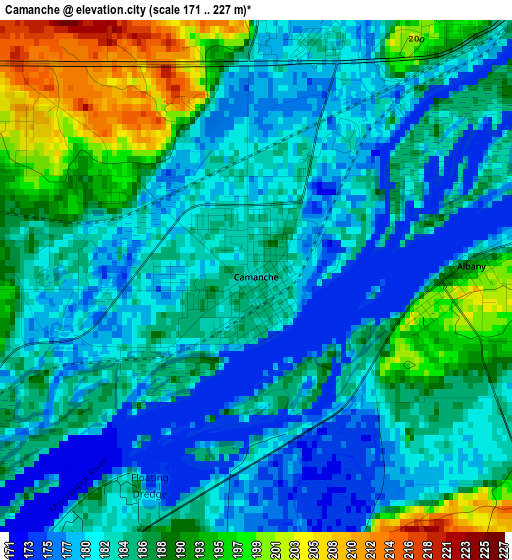 Camanche elevation map