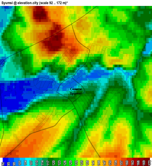 Syumsi elevation map