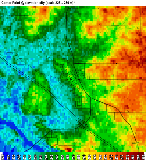 Center Point elevation map