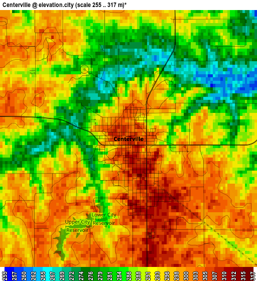 Centerville elevation map