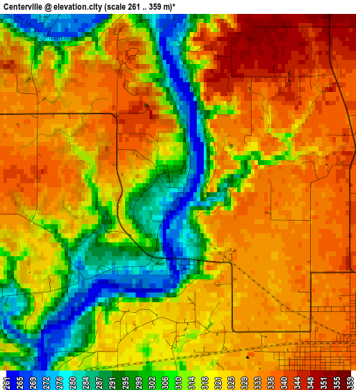 Centerville elevation map