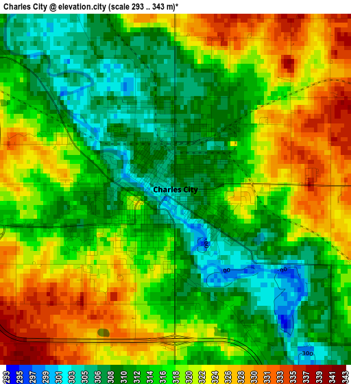 Charles City elevation map