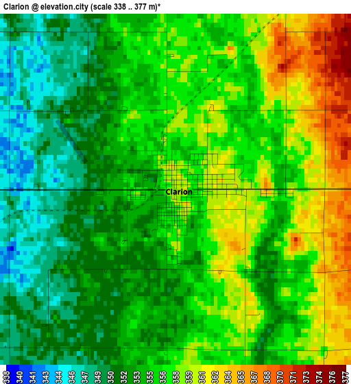 Clarion elevation map