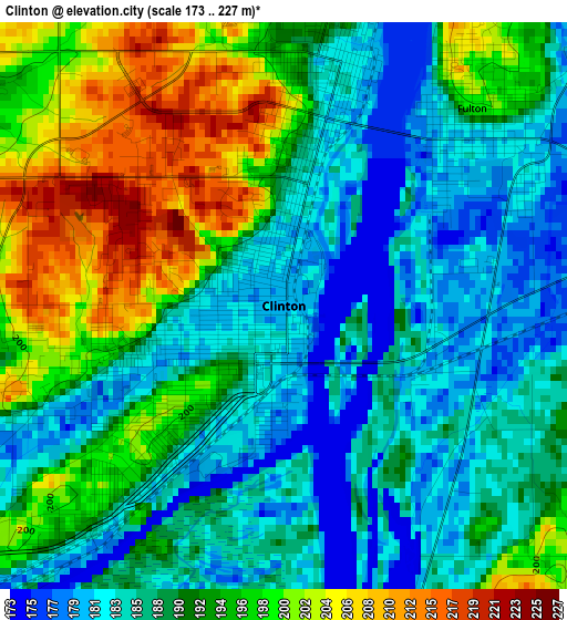 Clinton elevation map