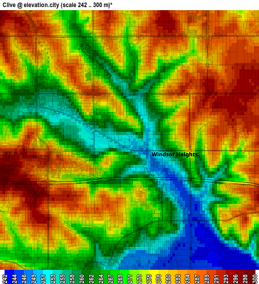 Clive elevation map