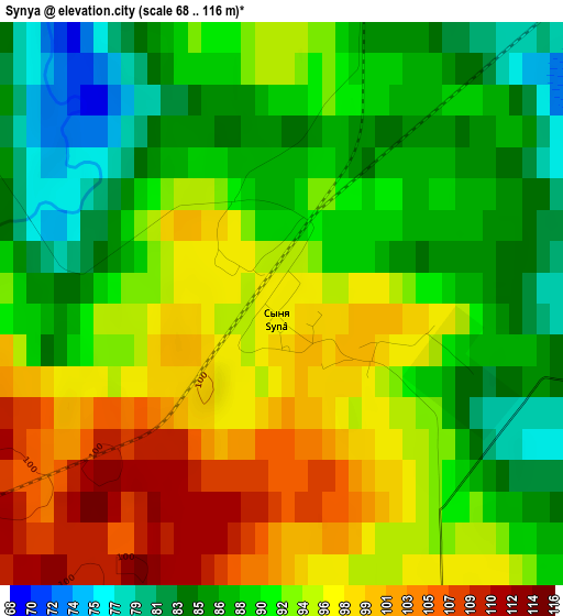 Synya elevation map