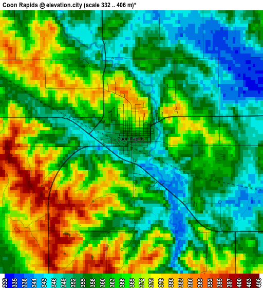 Coon Rapids elevation map