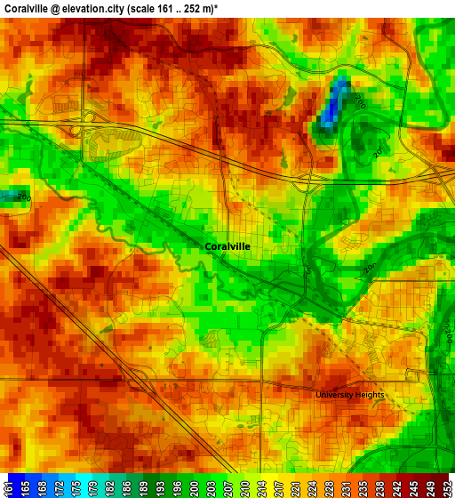 Coralville elevation map