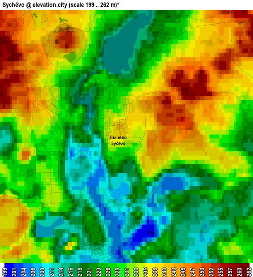 Sychëvo elevation map