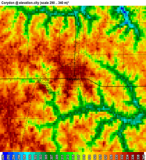 Corydon elevation map