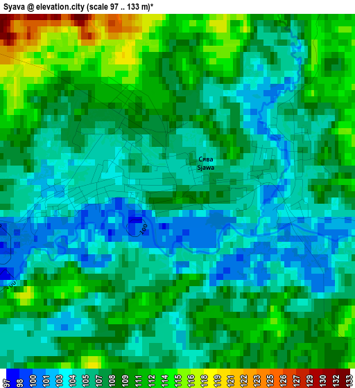 Syava elevation map