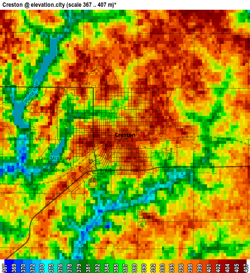 Creston elevation map