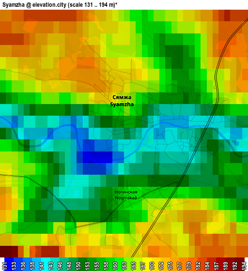 Syamzha elevation map