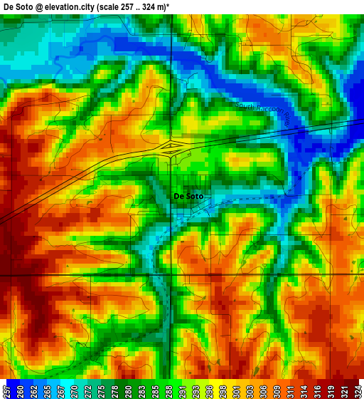 De Soto elevation map