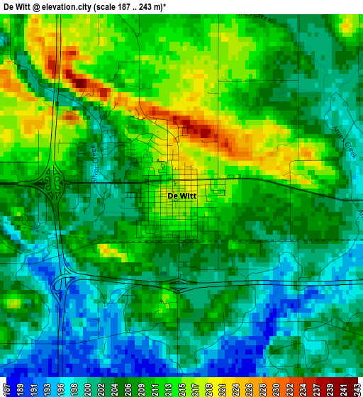 De Witt elevation map