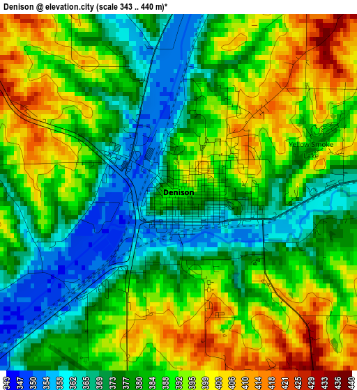 Denison elevation map