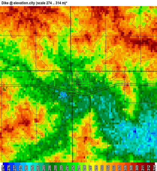 Dike elevation map