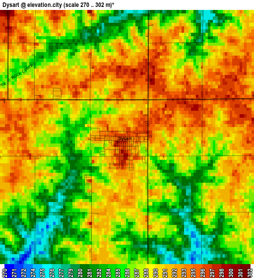 Dysart elevation map