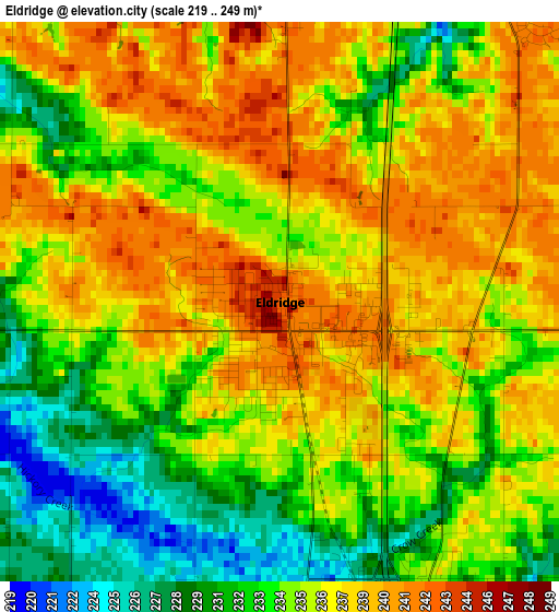 Eldridge elevation map