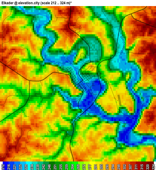 Elkader elevation map