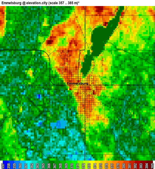 Emmetsburg elevation map