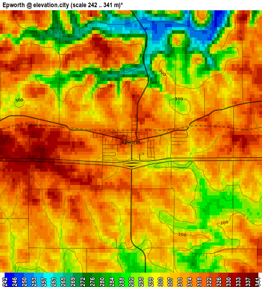 Epworth elevation map