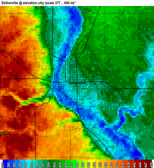 Estherville elevation map