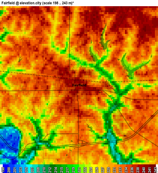 Fairfield elevation map